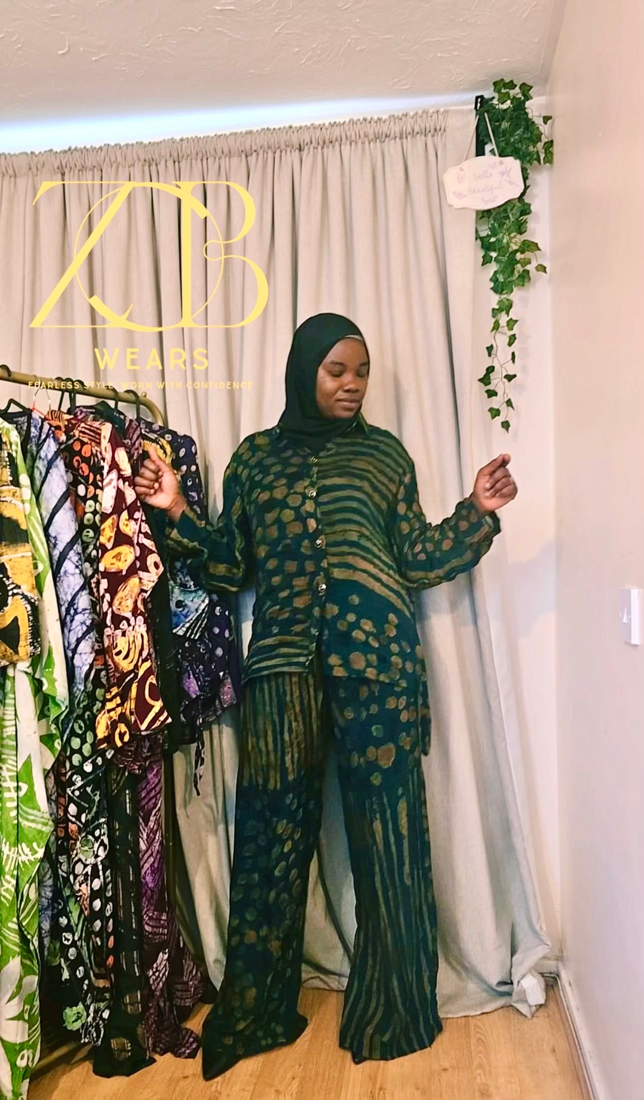 2PC BUTTONED DOWN ADIRE SET