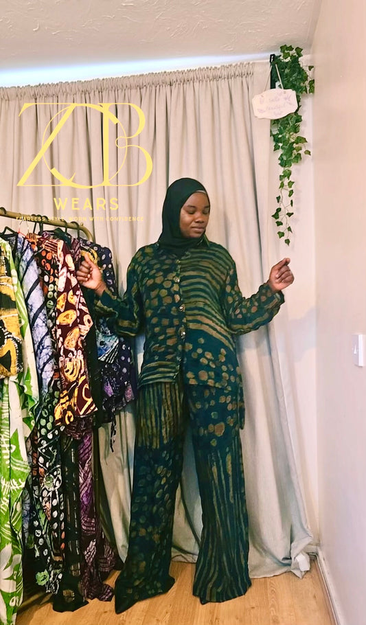 2PC BUTTONED DOWN ADIRE SET