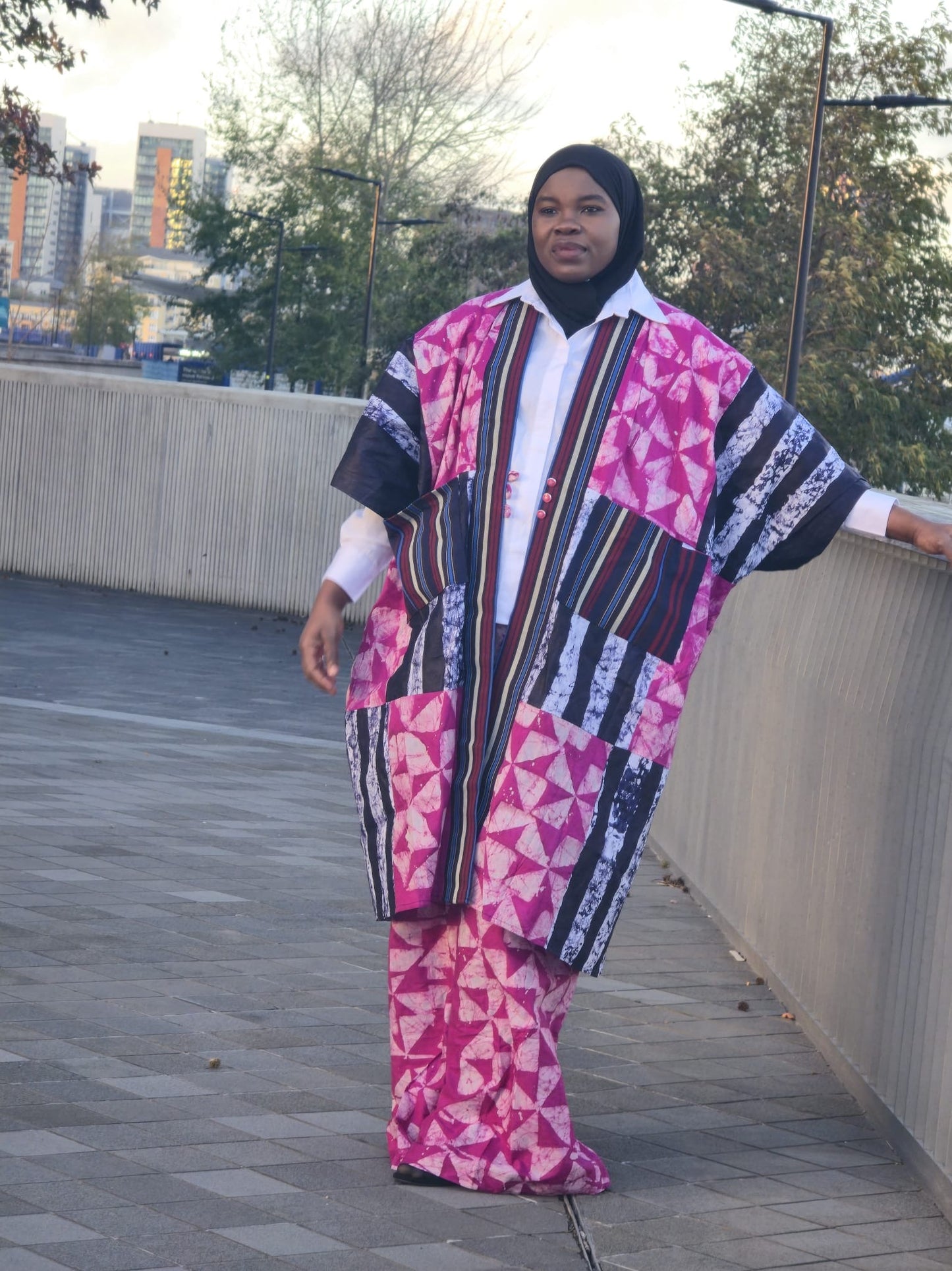 CUSTOM ASO OKE X ADIRE KIMONO SET