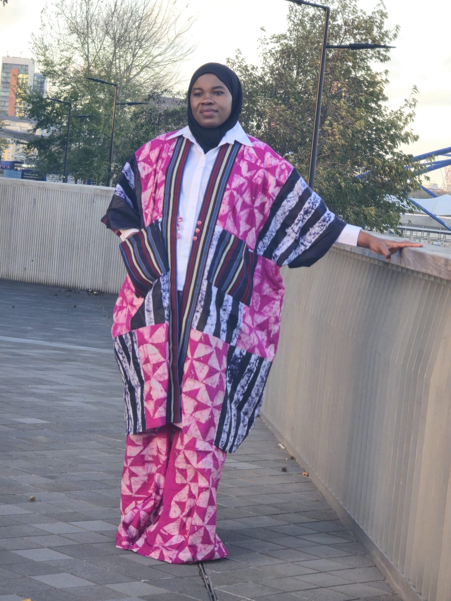 CUSTOM ASO OKE X ADIRE KIMONO SET